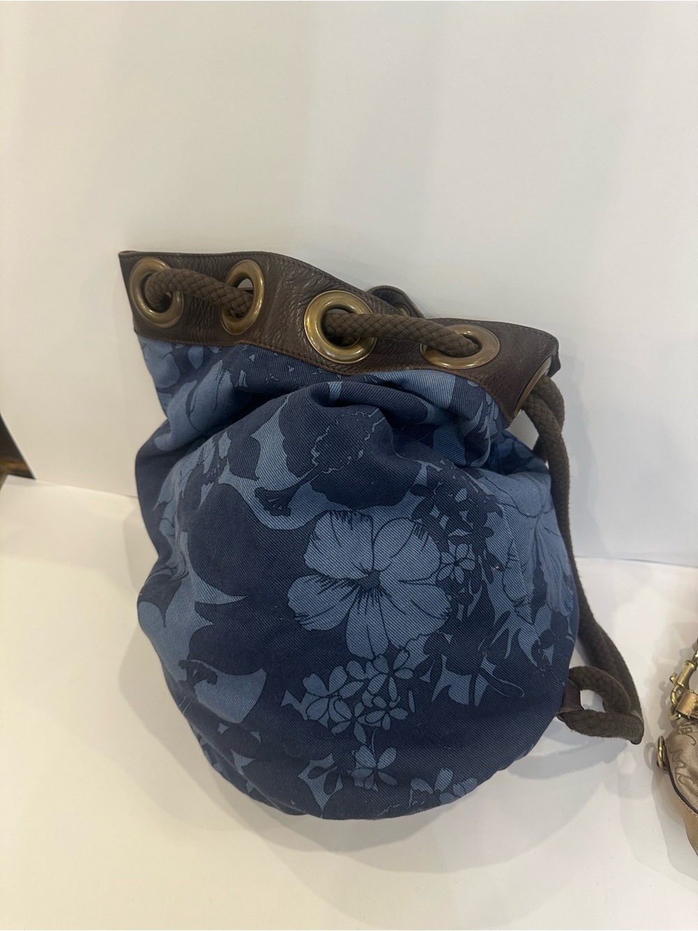 Miu Miu blue backpack floral bag